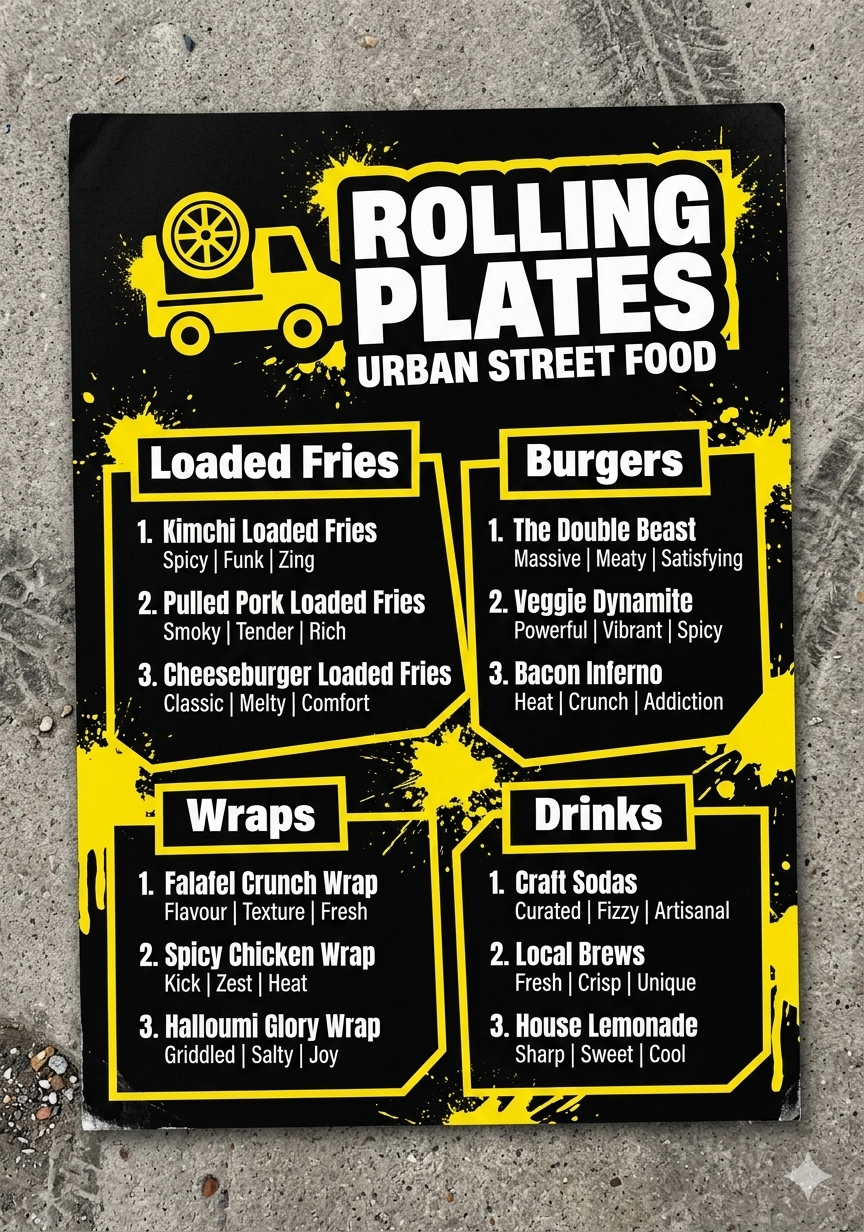 Food Truck Menu Design
